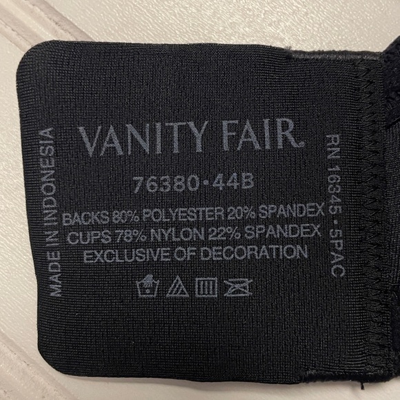 Vanity Fair Beauty Back Black Bra-44B - Picture 8 of 9